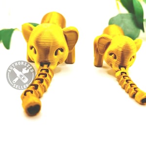 Flexiphant 3D-printad fidgetleksak, ledad elefant skrivbordsdekoration
