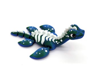 Articulating Loch Ness Monster Figurine | Poseable Mythical Creature Sculpture | Unique Collectible for Home Decor and Gifts | Mini Nessie