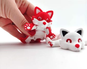 3D Printed Articulated Fox – Poseable Fidget Desk Toy