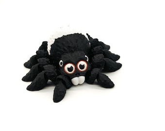 Adorable Black and White Spider Figurine, Halloween Decor