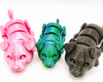Figurine articulée pour chien Flexi | Jouet sensoriel de bureau Fidget pour animal de compagnie | Chiot articulé et posable