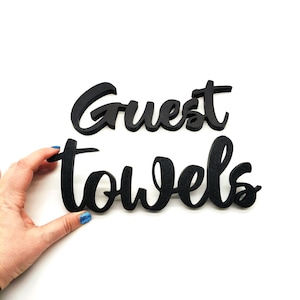 Cartello da parete con asciugamani per gli ospiti, cartello da porta con asciugamani per gli ospiti – Decorazione minimalista per la casa, perfetta per la casa, i bagni, gli hotel, Airbnb