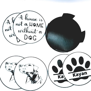 Coaster set dog lover with dog paw and name, dog photo and quote | perfect gift for dog owner |