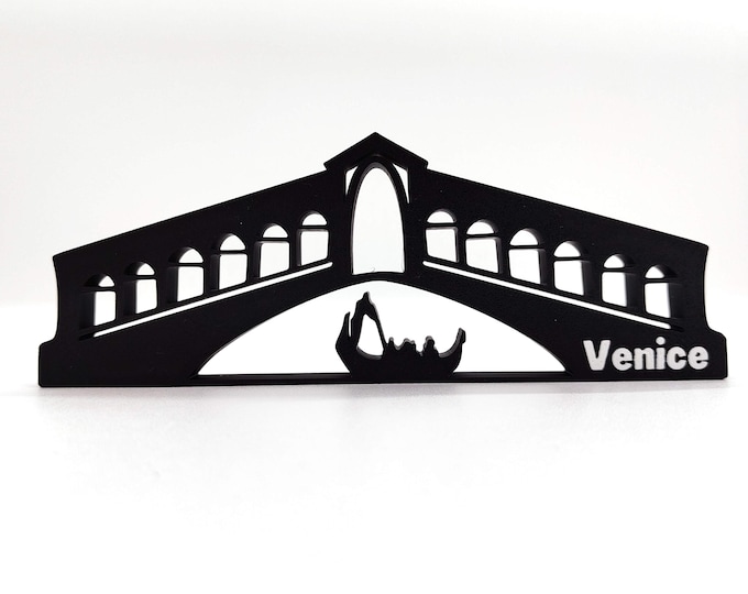 Venice Italy Skyline with Bridge and Gondola | Italian Souvenir | Travel Memory Gift Home Decor