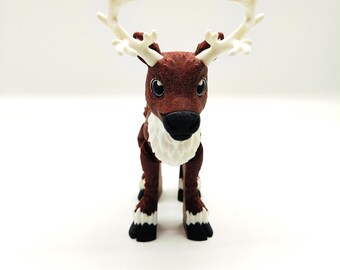 Glitter Reindeer Figurine, Articulated Christmas Decor, 3D Printed