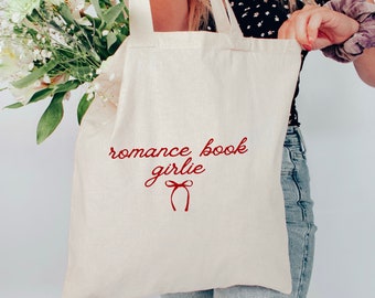 Romance Book Girlie Tote, Romance Reader Tote, Bookish Tote, Book Lover Tote, Bookish Aesthetic, Book Lover Tote, Gift For Book Lover