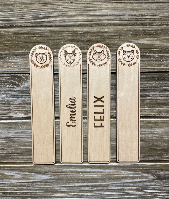 Bookmark - PERSONALIZED Cool Fox - Birch wood Bookmark - PERSONALIZED Cool Fox - Birch wood