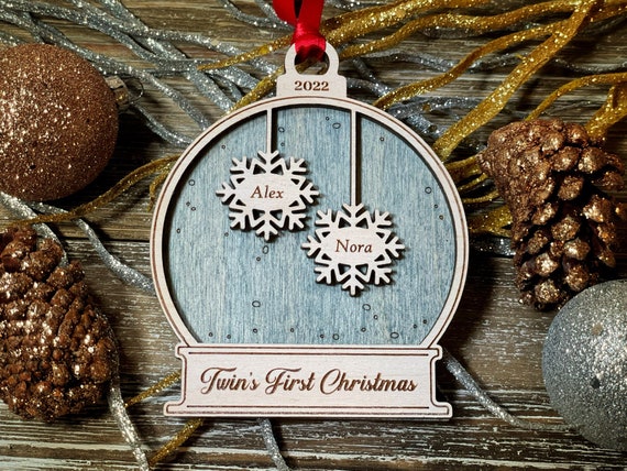 Custom First Name Christmas Ornament Tag, Darling Style, Acrylic