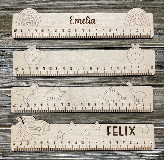 Personalized Kids Name Wooden Ruler, Back to School Ruler, 20cm Ruler,  Themed Kids Ruler 