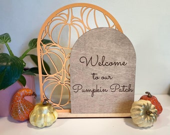 Welcome to Our Pumpkin Patch Home Decor, Fall Shelf Sitter Decor, Pumpkin Decor, Fall Seasonal Entryway Decor
