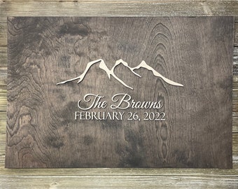 16”x24” Three Sisters Guest Signing Board for Weddings, Mountain Weddings, Canmore Weddings, Guest board
