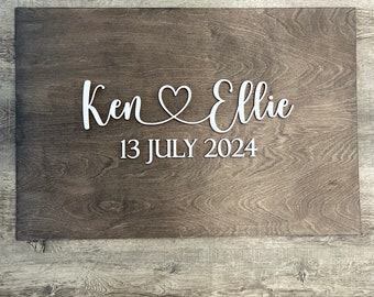Wedding Guest Signing Board, Anniversary Gift, Wedding Gift, Wooden Guestbook
