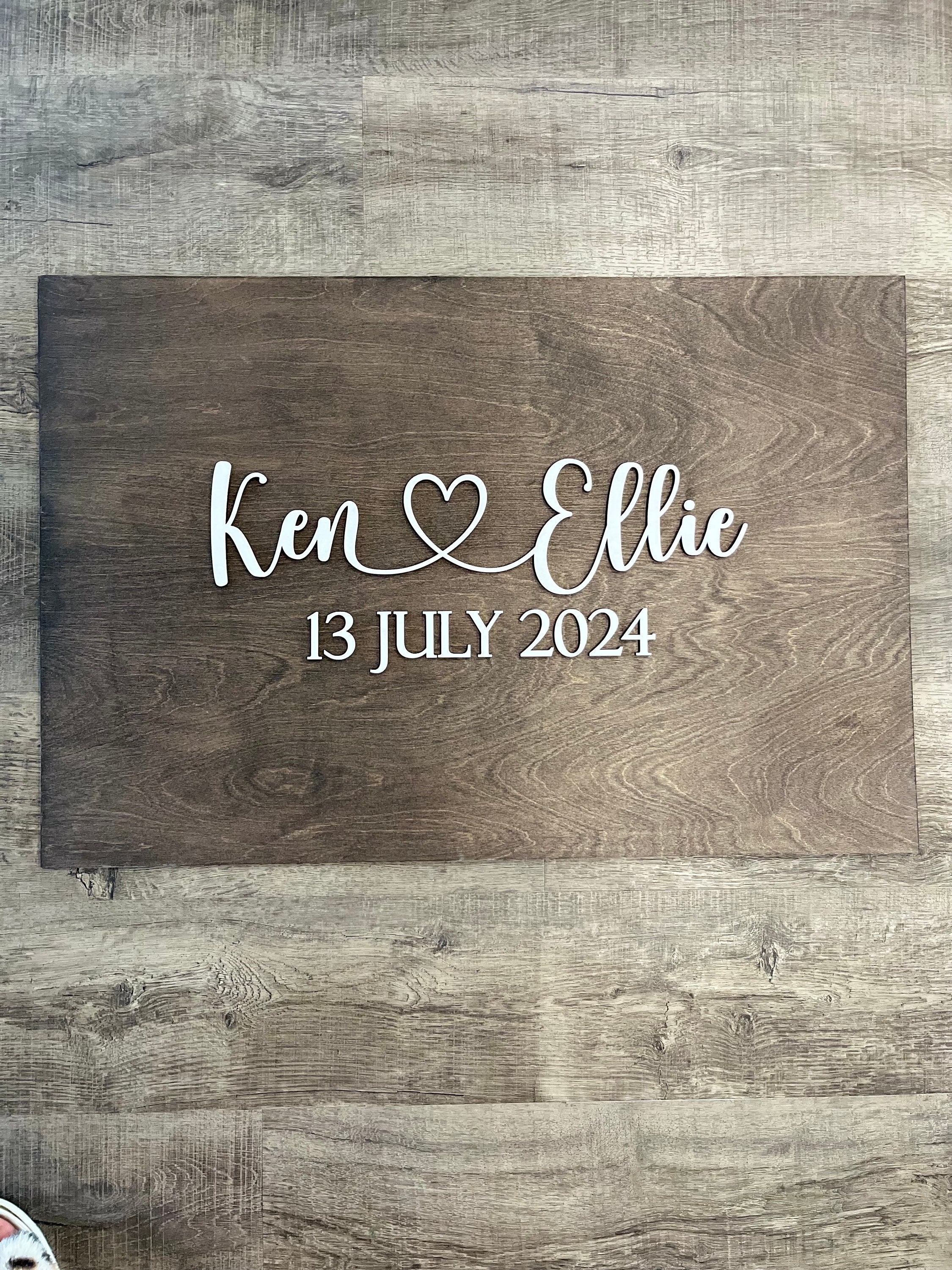 Wedding Guest Signing Board, Anniversary Gift, Wedding Gift, Wooden Guestbook