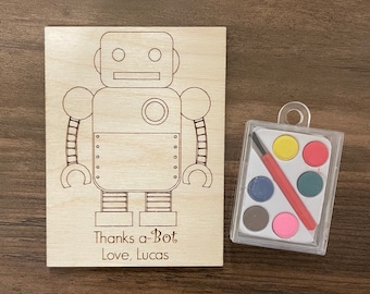 Robot Birthday Party Favor, DIY Kids Crafts, Personalized Birthday Decor and Party Favours