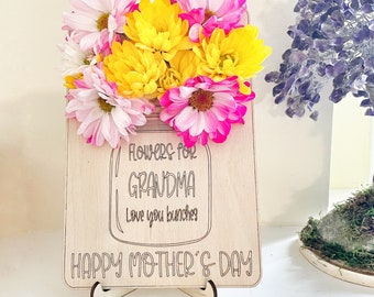 Wooden Mason Jar Mother’s Day Gift for Grandma, personalized gift for Grandma