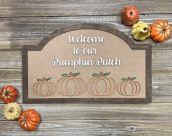Witamy w naszym spersonalizowanym wystroju domu Pumpkin Patch, dostosuj jesienny wystrój dyni 3D, powitalny znak w domu Pumpkin Family