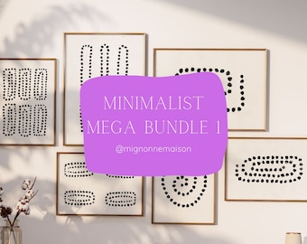 Set of 6 prints black and white Modern line art wall decor | Expressive Black and white art