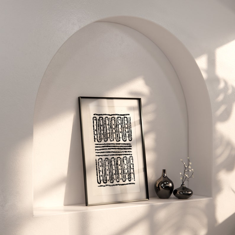 Minimalist Black and White Abstract Wall Art - Black and White Art ...