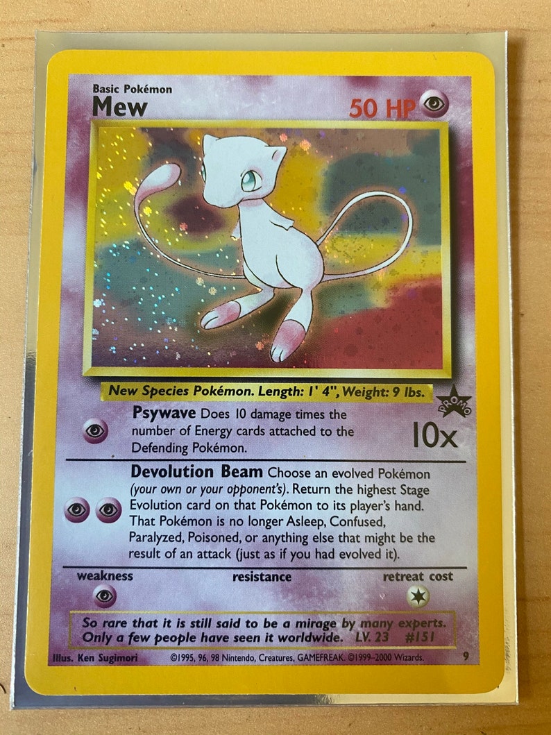 2000 Pokemon Promo Mew Holo Black Star 9 Very Rare MINT | Etsy