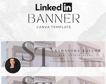 Professional LinkedIn Banner Template, Minimalist Design (DIY Canva)