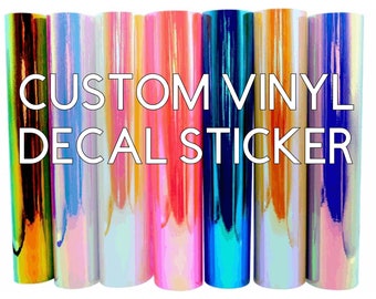 Adesivo olografico personalizzato in vinile, con logo/azienda/evento personalizzato.