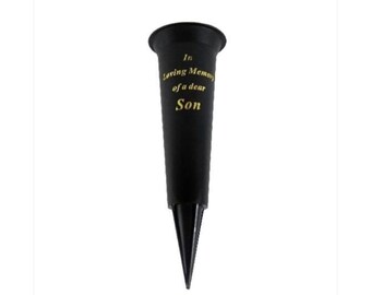 In Loving Memory Set of 2 Dad Spiked Memorial Grave Flower Vases Perfect for grave decoration