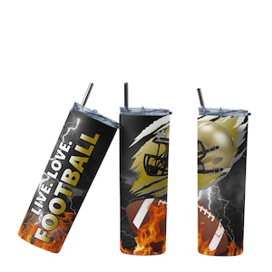Football Tumbler Wrap, Football Lover Tumbler Wrap,  PNG Sublimation Designs Download - Skinny Tumbler  20oz - PNG