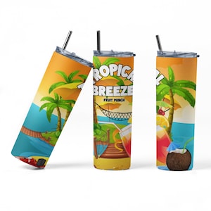 Tropical Breeze Fruit Punch Tumbler Wrap, Tropical Breeze  PNG Sublimation Designs Download - Tropical Breeze Skinny Tumbler  20oz - PNG
