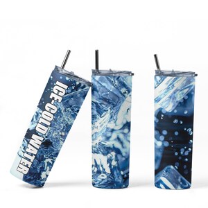 Eiskaltes Wasser Tumbler Wrap PNG Sublimation Designs Download - Skinny Tumbler 20oz - PNG 2022