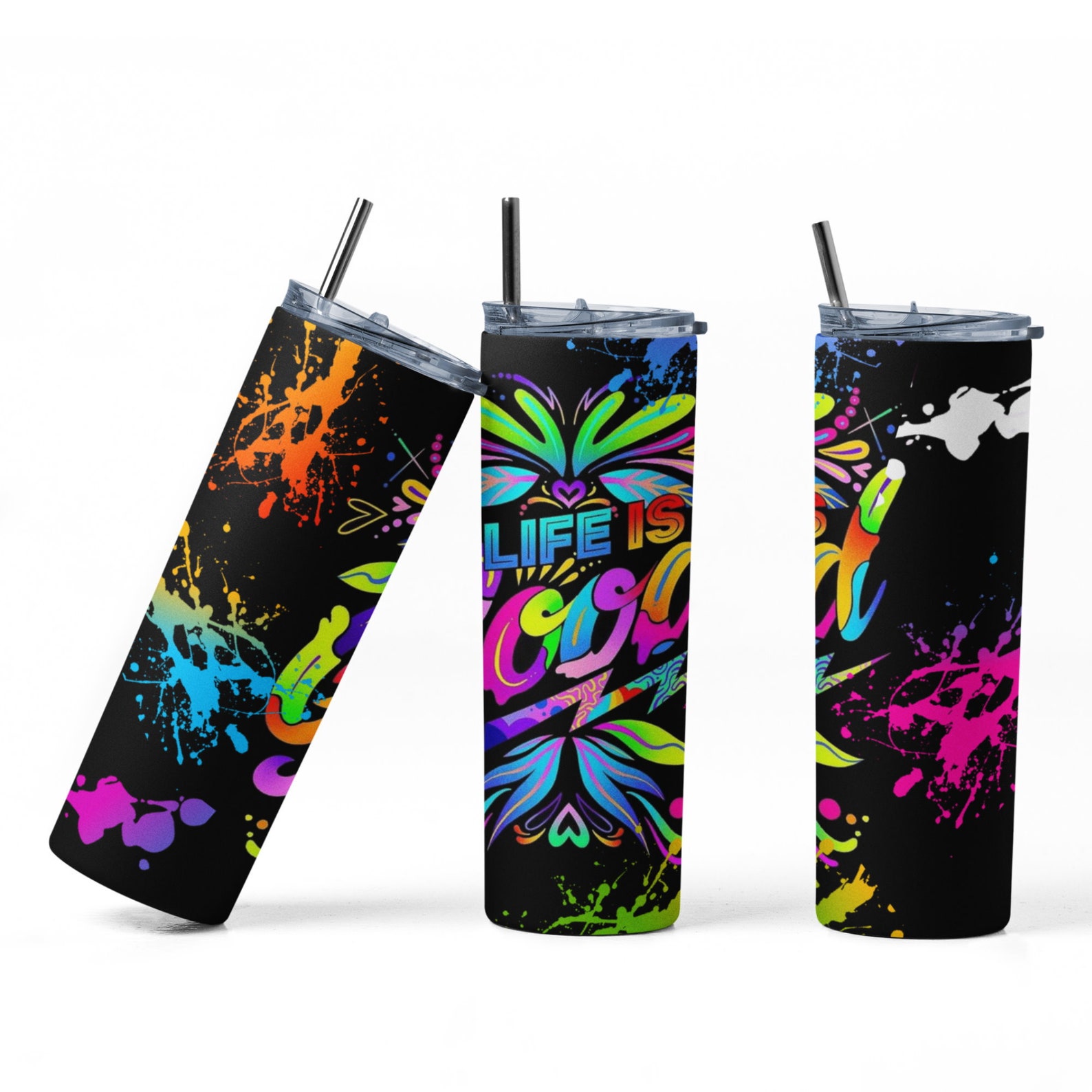 Life is Good Tumbler Wrap PNG Sublimation Designs Download Etsy
