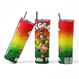 Reggae Hard Tea Tumbler Wrap,  Reggae Tea PNG Sublimation Designs Download - Reggae Skinny Tumbler  20oz - PNG