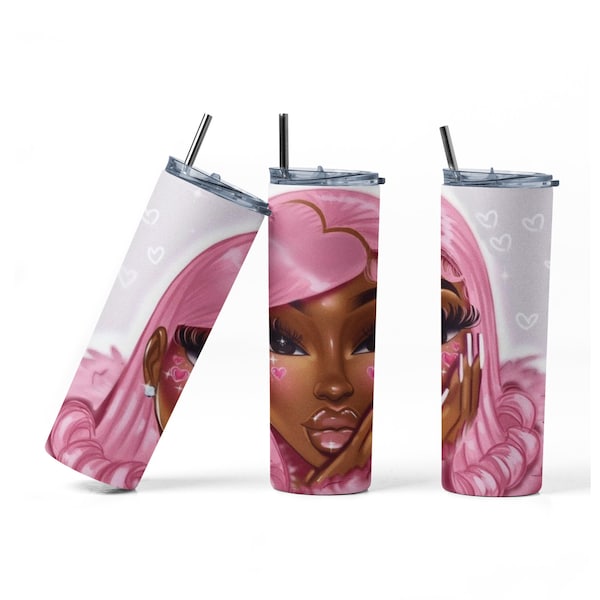 Pink Diva Tumbler Wrap PNG Sublimation Designs Download - Skinny Tumbler  20oz - PNG 2022