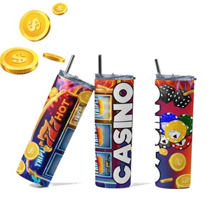 Casino Slots  Tumbler Wrap PNG Sublimation Designs Download - Skinny Tumbler  20oz - PNG 2024