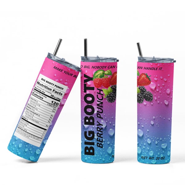 Big Booty Punch Tumbler Wrap PNG Sublimation Designs Download - Skinny Tumbler  20oz - PNG 2022