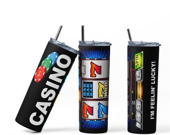 Casino Slots  Tumbler Wrap PNG Sublimation Designs Download - Skinny Tumbler  20oz - PNG 2022