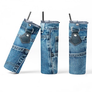 Blue Jean Denim Tumbler Wrap, Blue Jean PNG Sublimation Designs Download - Skinny Tumbler  20oz - PNG 2022