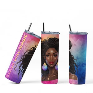 Black Girl Magic Wrap, Black Girl Magic Tumbler, Tumbler Wrap,  PNG Sublimation Designs Download - Skinny Tumbler  20oz - PNG
