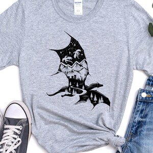 Womens Flying Dragon Shirt ∙ DND Shirt ∙ Fantasy Shirt ∙ Dragon Graphic Tee