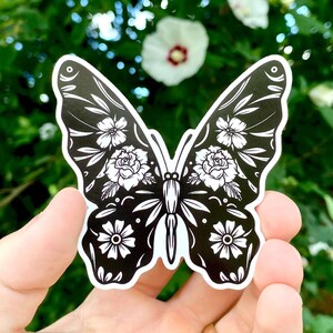 Adesivo Borboleta e Flores