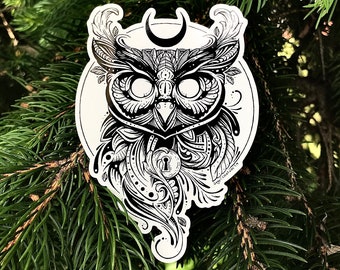 Owl and the Moon Vinyl Sticker