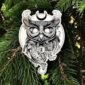 Owl and the Moon Vinyl Sticker