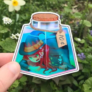 ボトルの中の魔女のステッカー