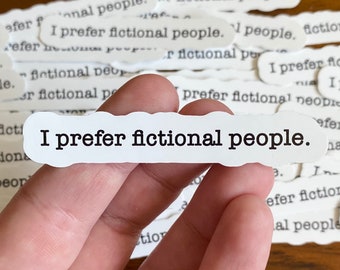 Preferisco le persone immaginarie - Adesivo Booktovert.