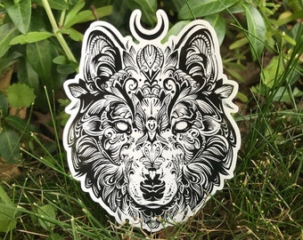 Wolf and the Moon Sticker