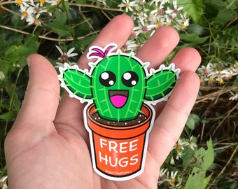Bonita pegatina de cactus kawaii