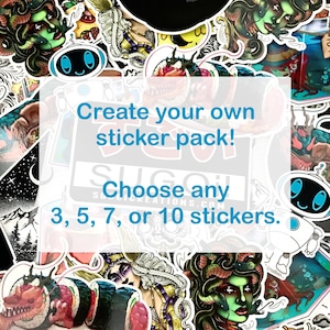 Gestalte Dein eigenes Stickerpack! Wähle 3, 5, 7 oder 10 Sticker aus.