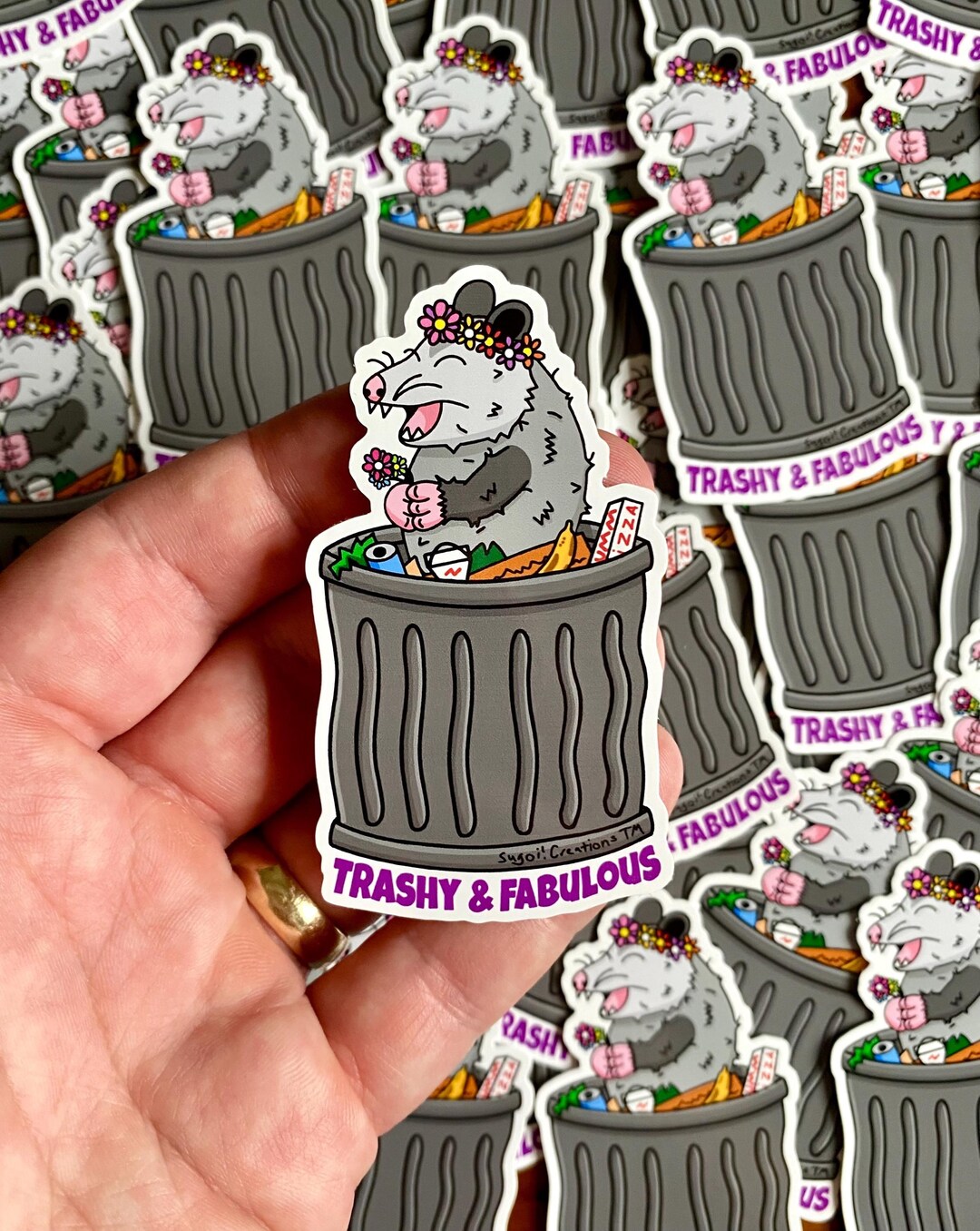 Funny Opossum Sticker - Trashy and Fabulous - Etsy