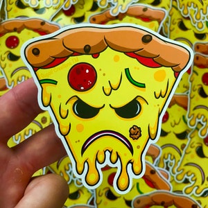 Pizza enojada Pegatina