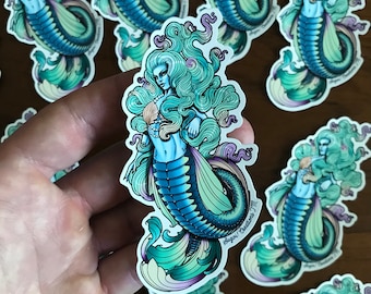 Mermaid Sticker: Water Resistant Vinyl Decal