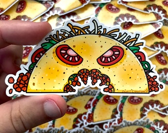 Angry Taco Sticker